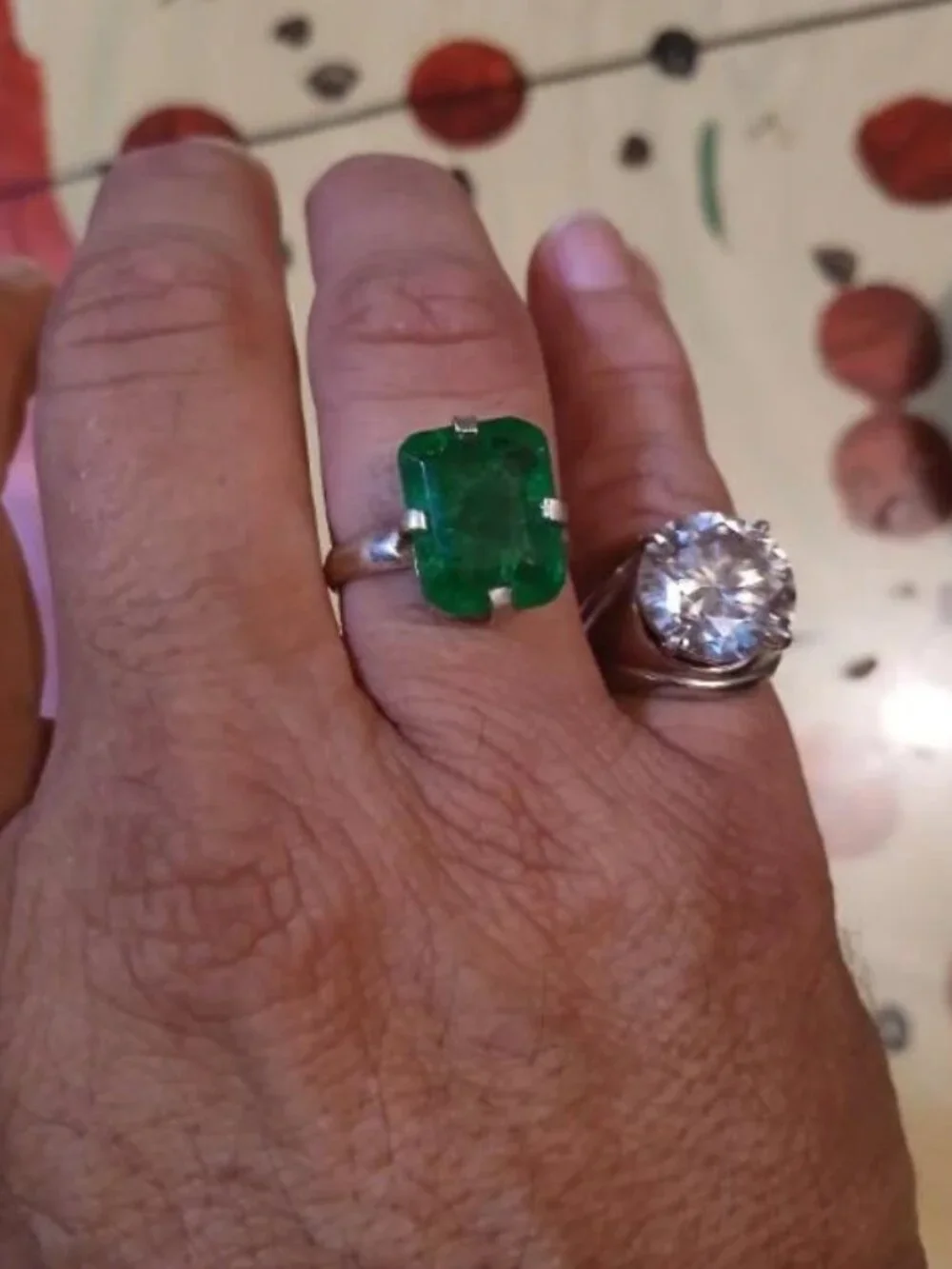 Natural Zambian Emerald Ring 10.9 CT Certified Large 14x16mm Beryl Statement